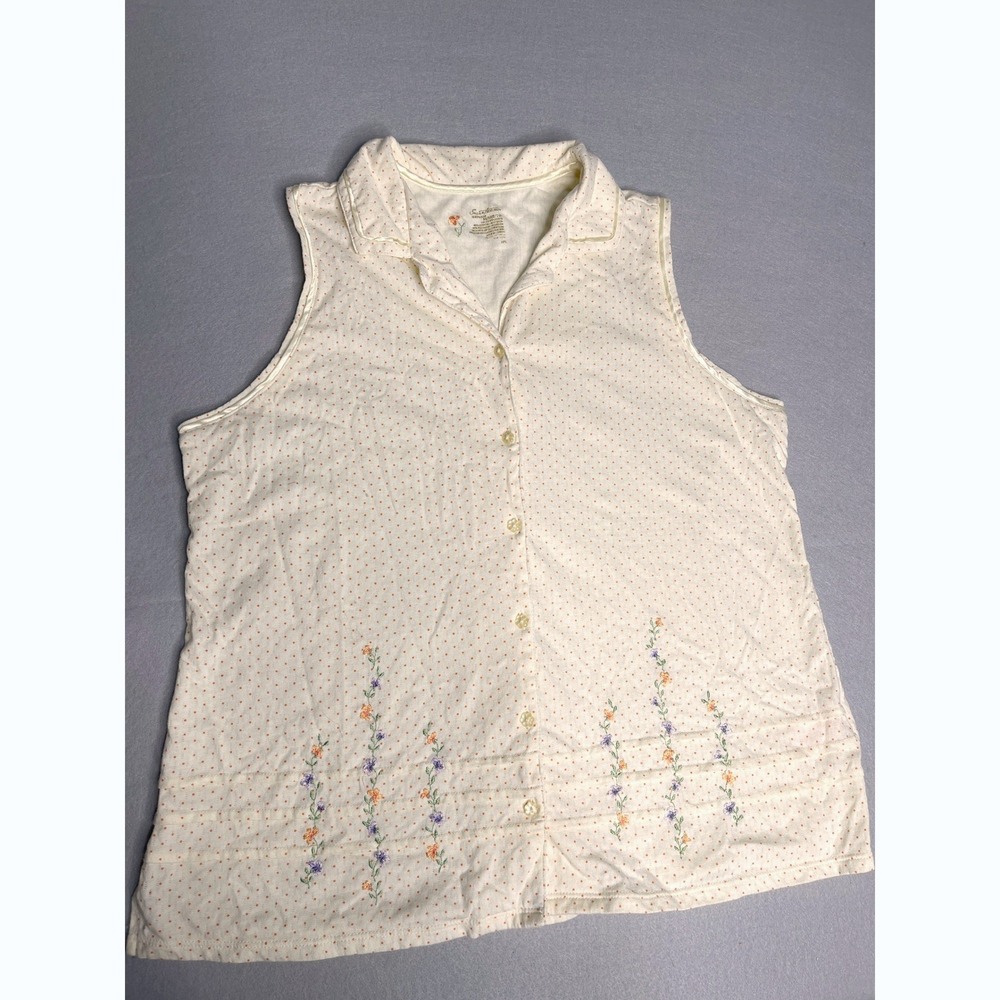 Vintage Secret Treasures Butter Yellow Polka Dot‎ Sleep Shirt